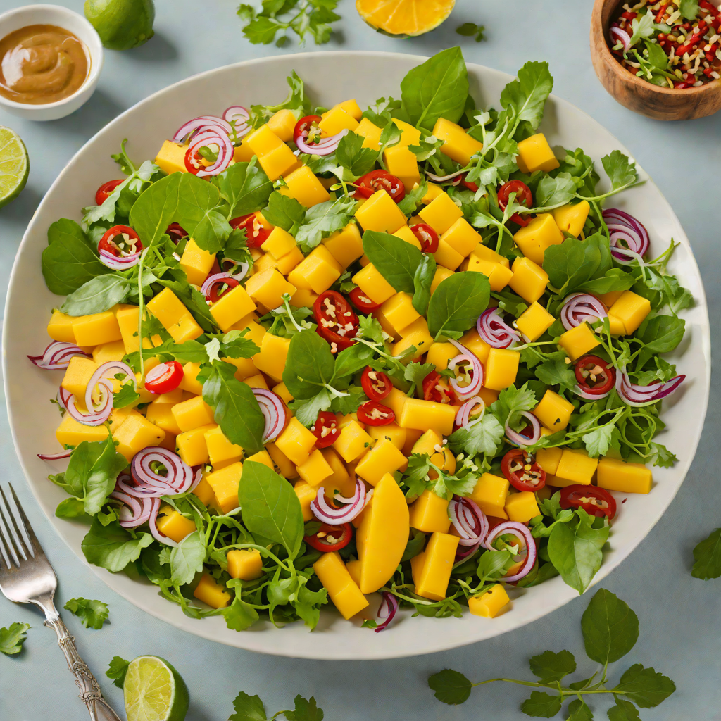 Chilled Spicy Mango Salad with Chili-Lime Dressing