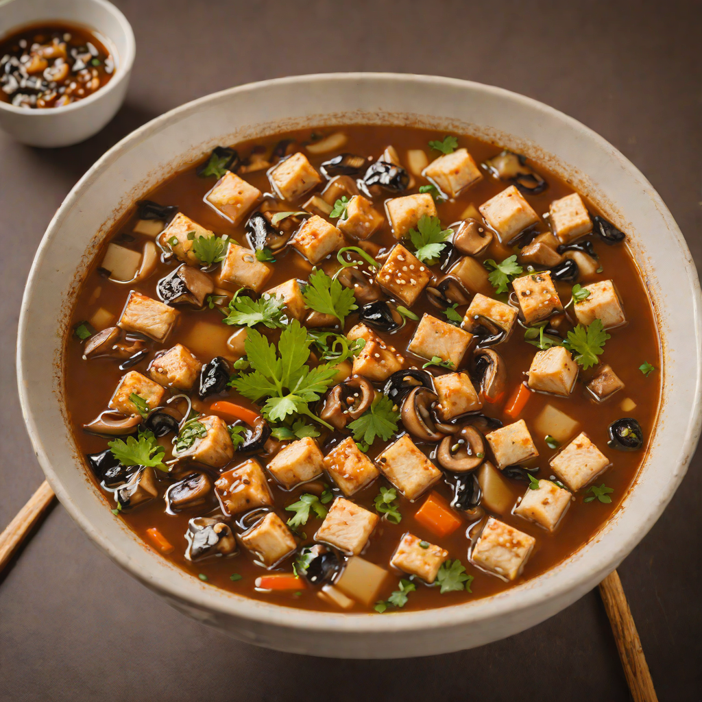 Szechuan Hot and Sour Soup with Tofu and Mushrooms