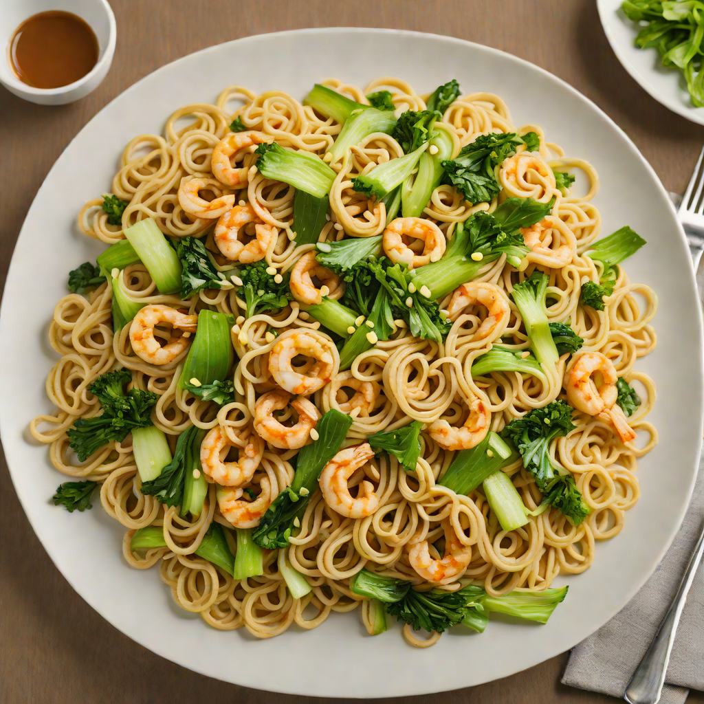 Quick Stir-Fried Udon Noodles with Garlic and Bok Choy