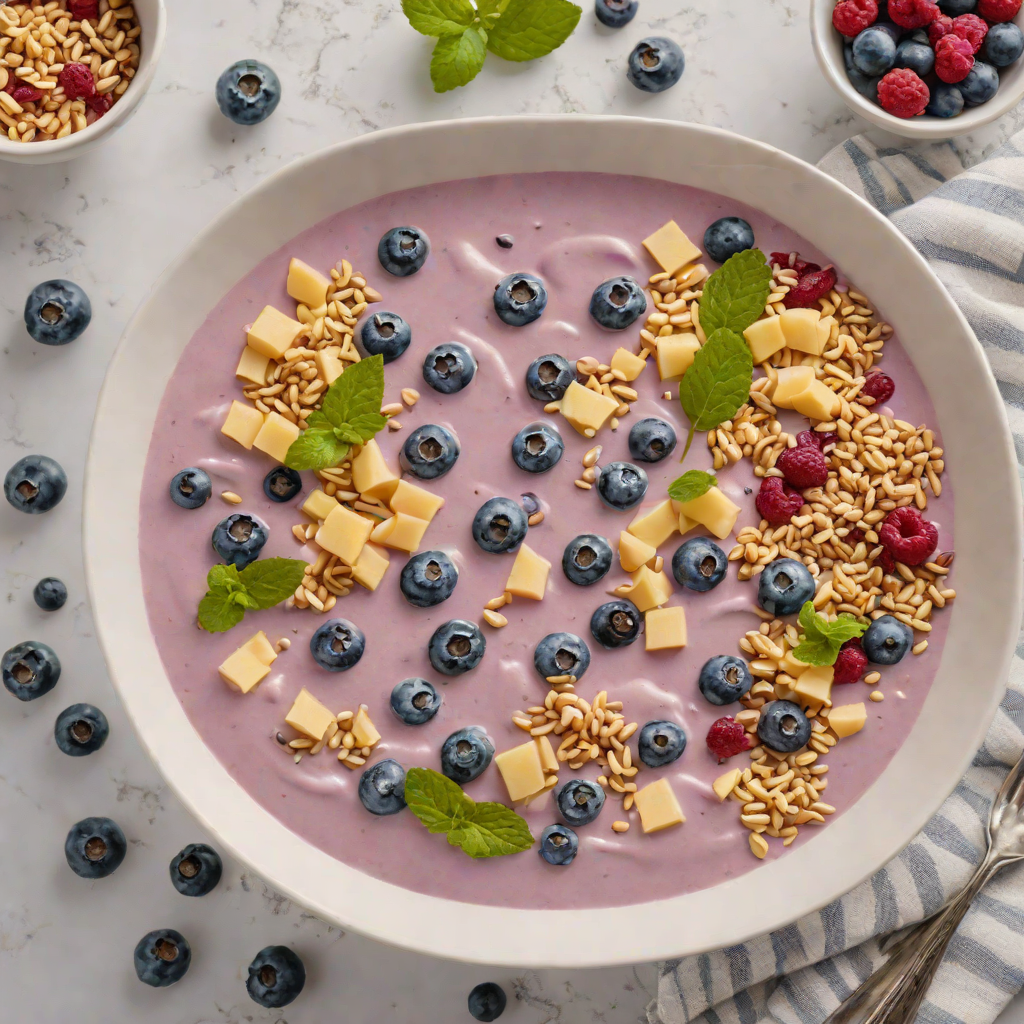 Frozen Blueberry Yogurt Smoothie Bowl