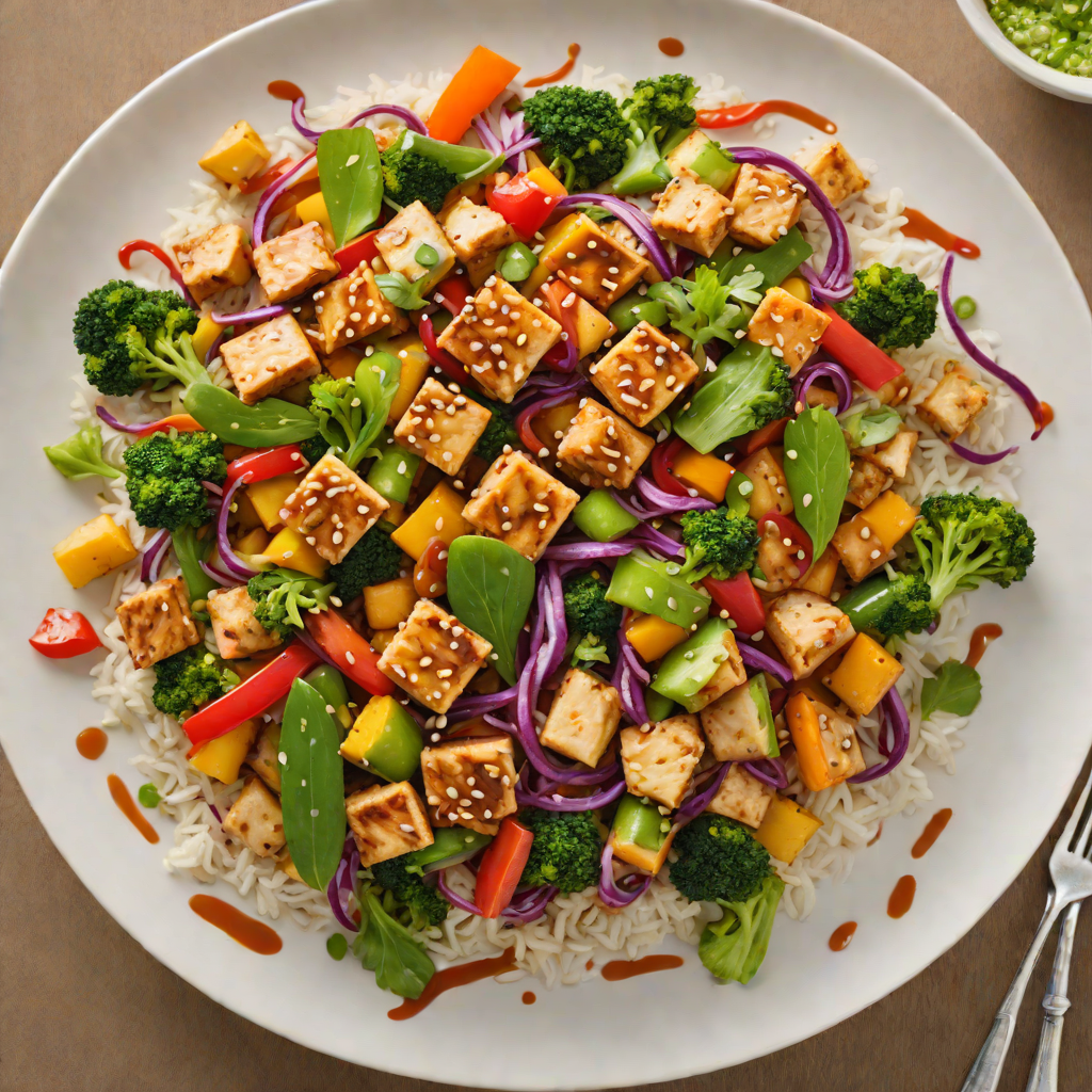 Colorful Vegetable Stir-Fry with Tofu and Sweet Soy Glaze