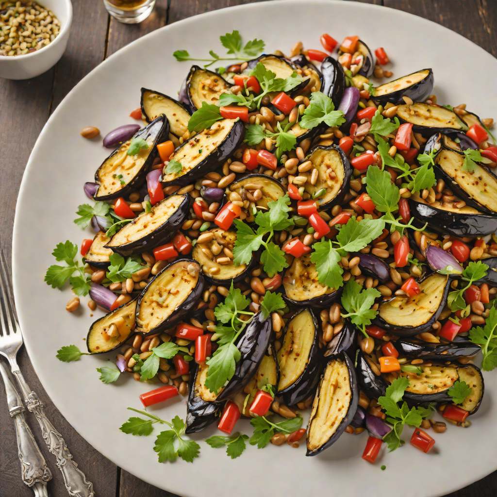 Roasted Eggplant and Back Bean Mediterranean Salad
