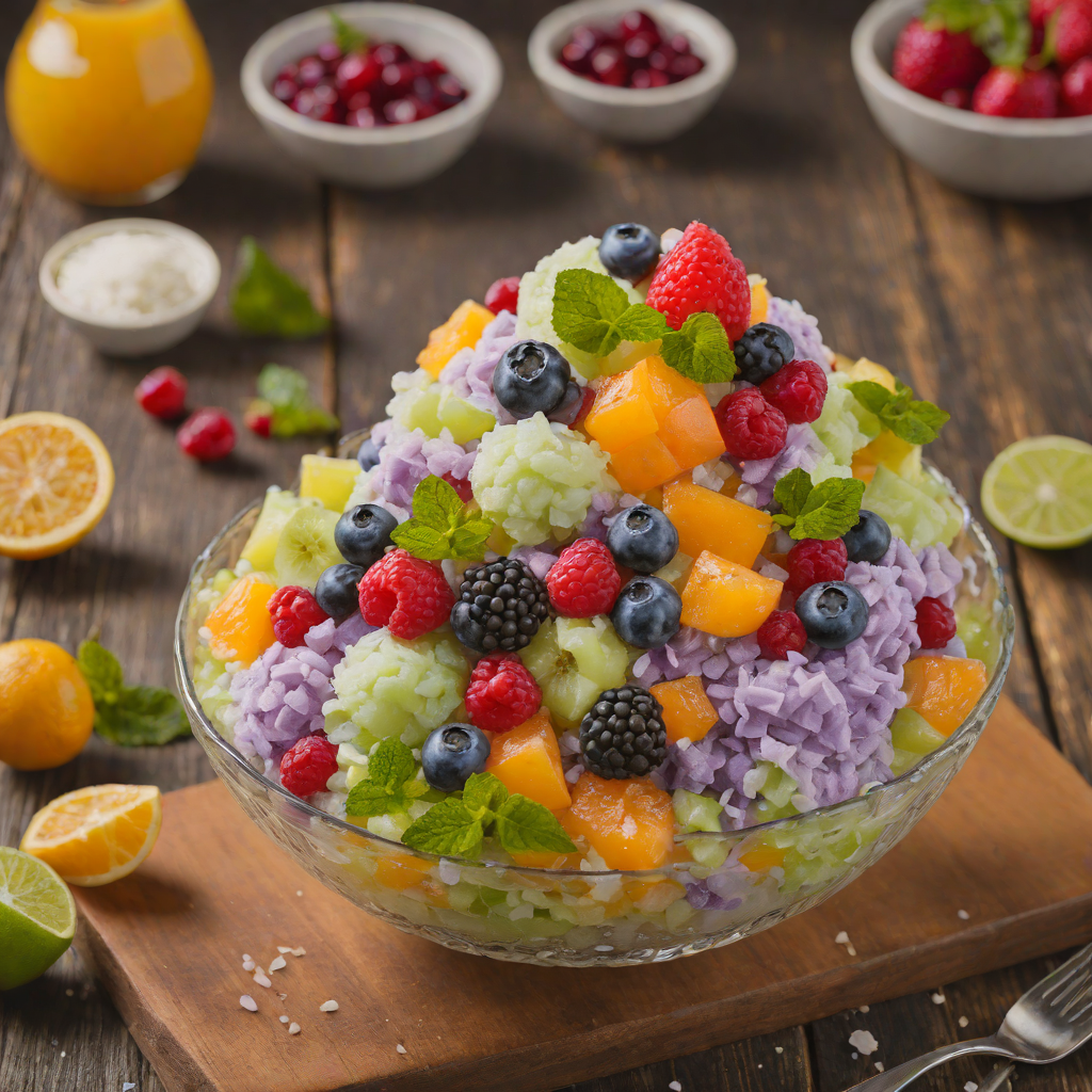 Halo-Halo Inspired Shaved Ice with Sweetened Beans and Fruits
