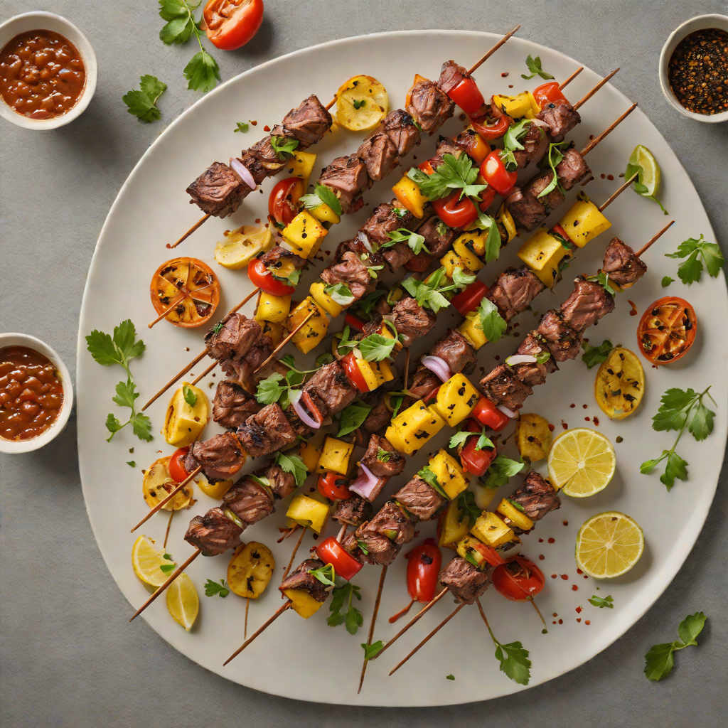 Northern Spice-Rubbed Beef Skewers with Charred Vegetables