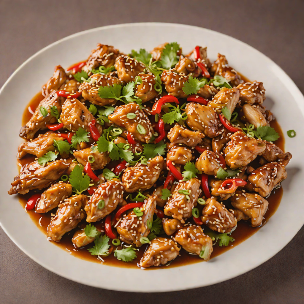 Stir-Fried Chicken with Spicy Garlic and Ginger Sauce