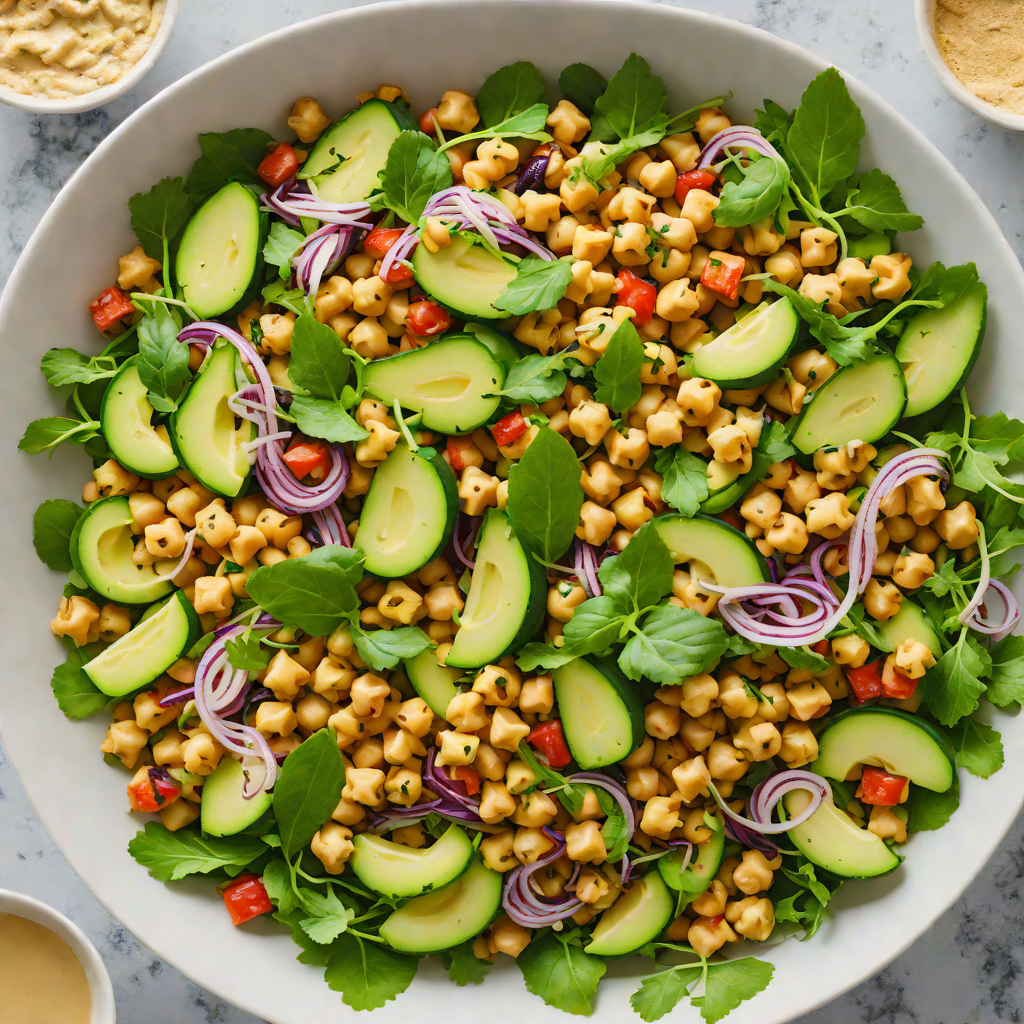 Sautéed Chickpea and Zucchini Salad with Lemon-Tahini Dressing