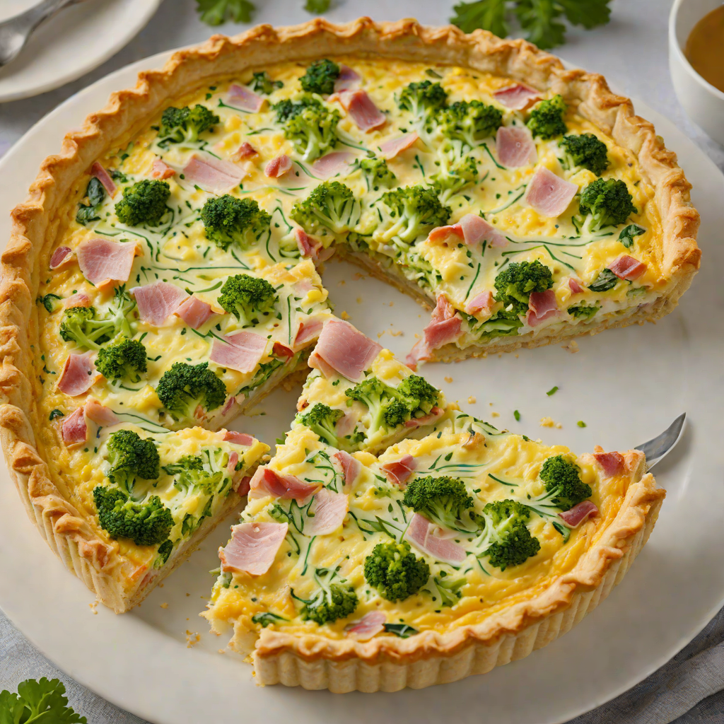 Broccoli and Ham Quiche with Gruyère and Chives