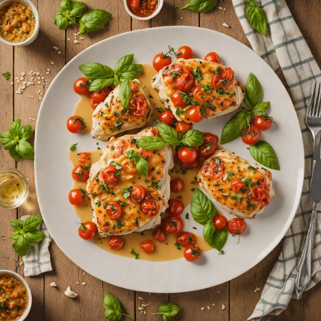 Slow-Roasted Tomato and Basil Chicken with Garlic Butter Sauce
