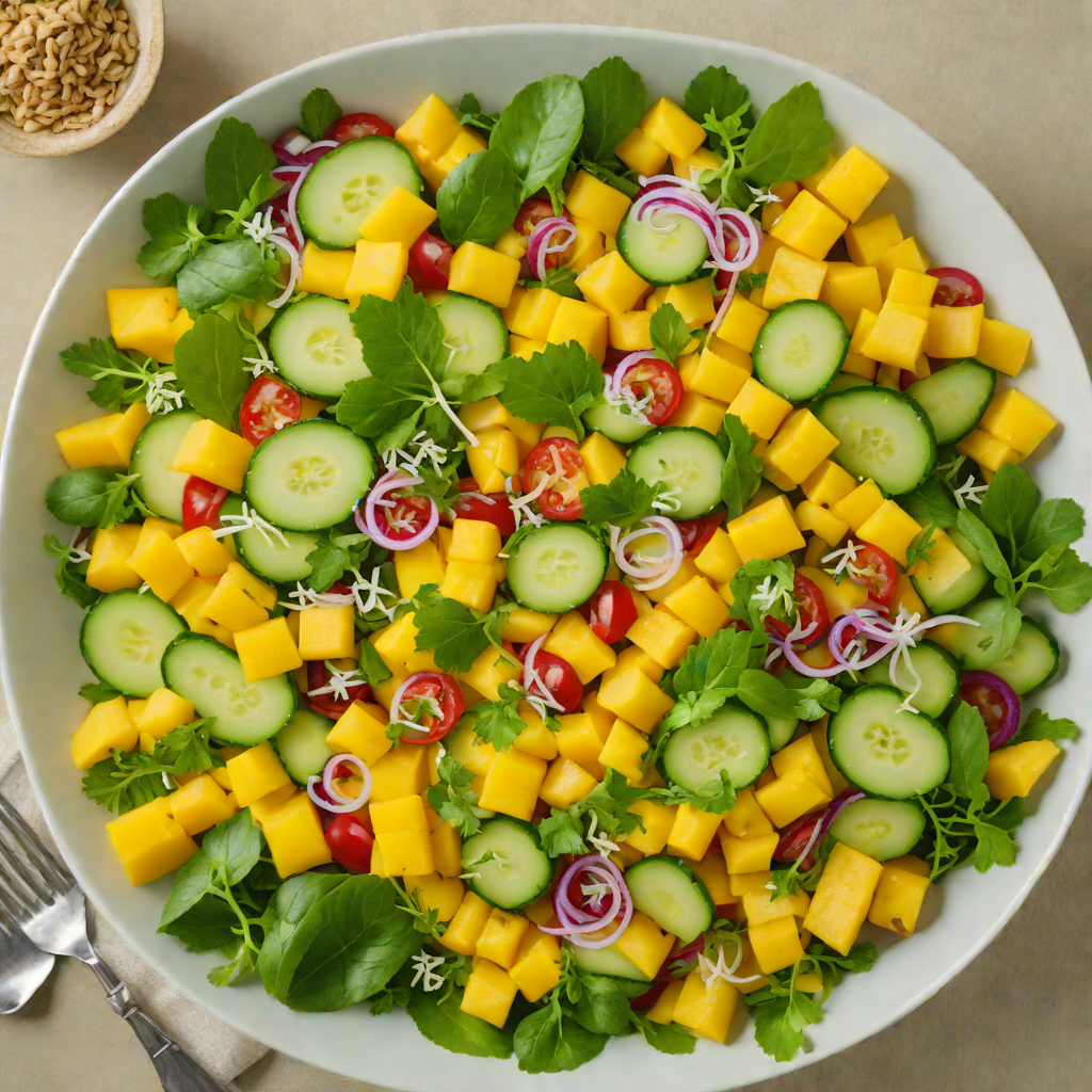 Half-and-Half Mango and Cucumber Summer Salad