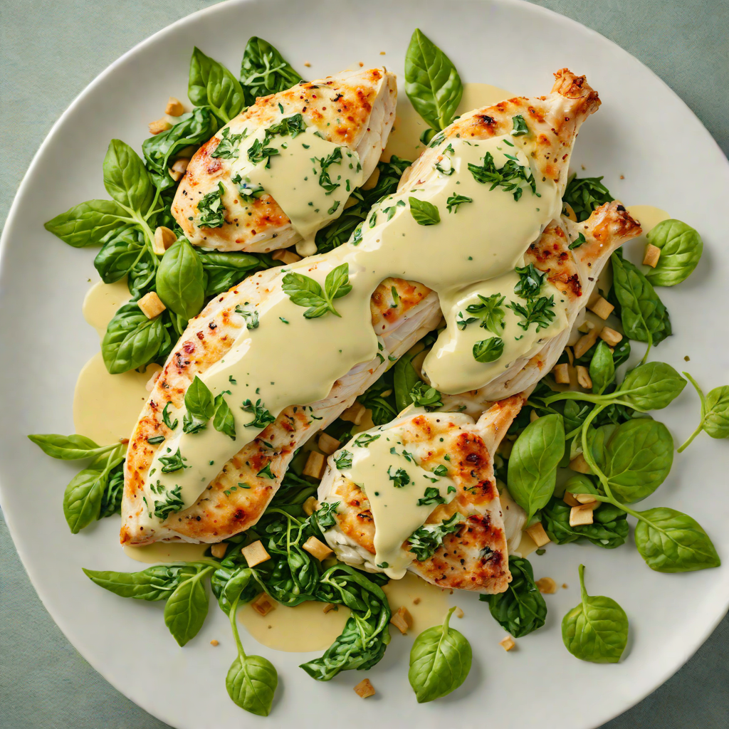 Cheesy Spinach-Stuffed Chicken Breast with Herb Butter