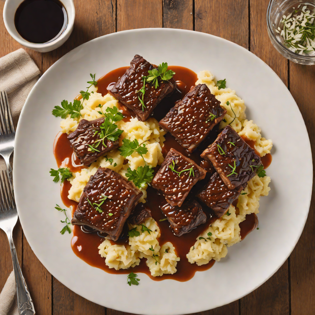 Red Wine-Braised Short Ribs with Garlic Mashed Potatoes