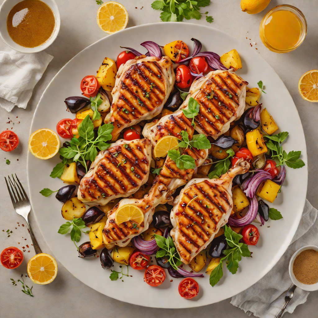 Grilled Citrus-Honey Chicken with Roasted Vegetables