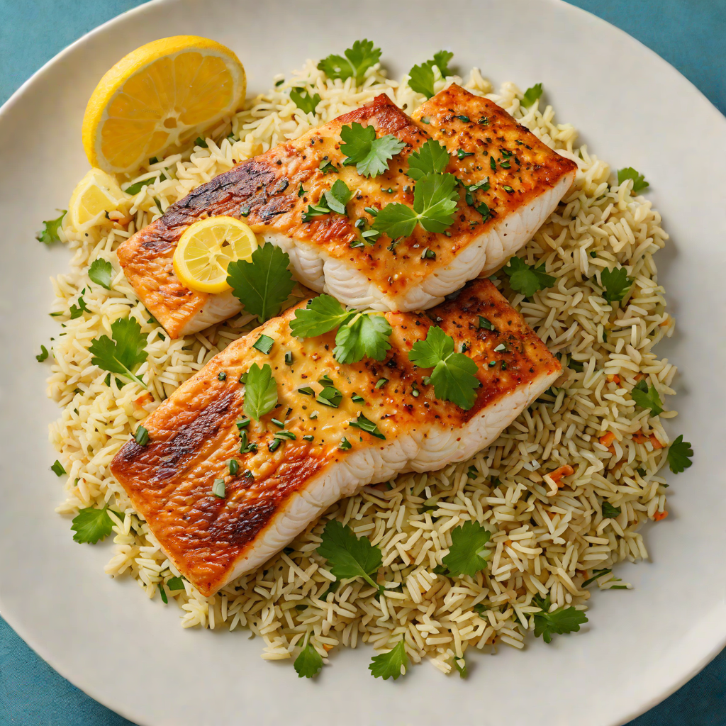 Pan-Seared Catfish with Cajun Butter and Herb Rice