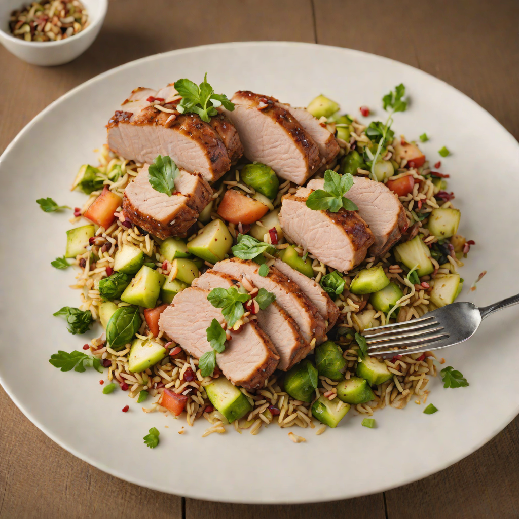 Pan-Roasted Pork Tenderloin with Apple and Brussels Sprout Hash