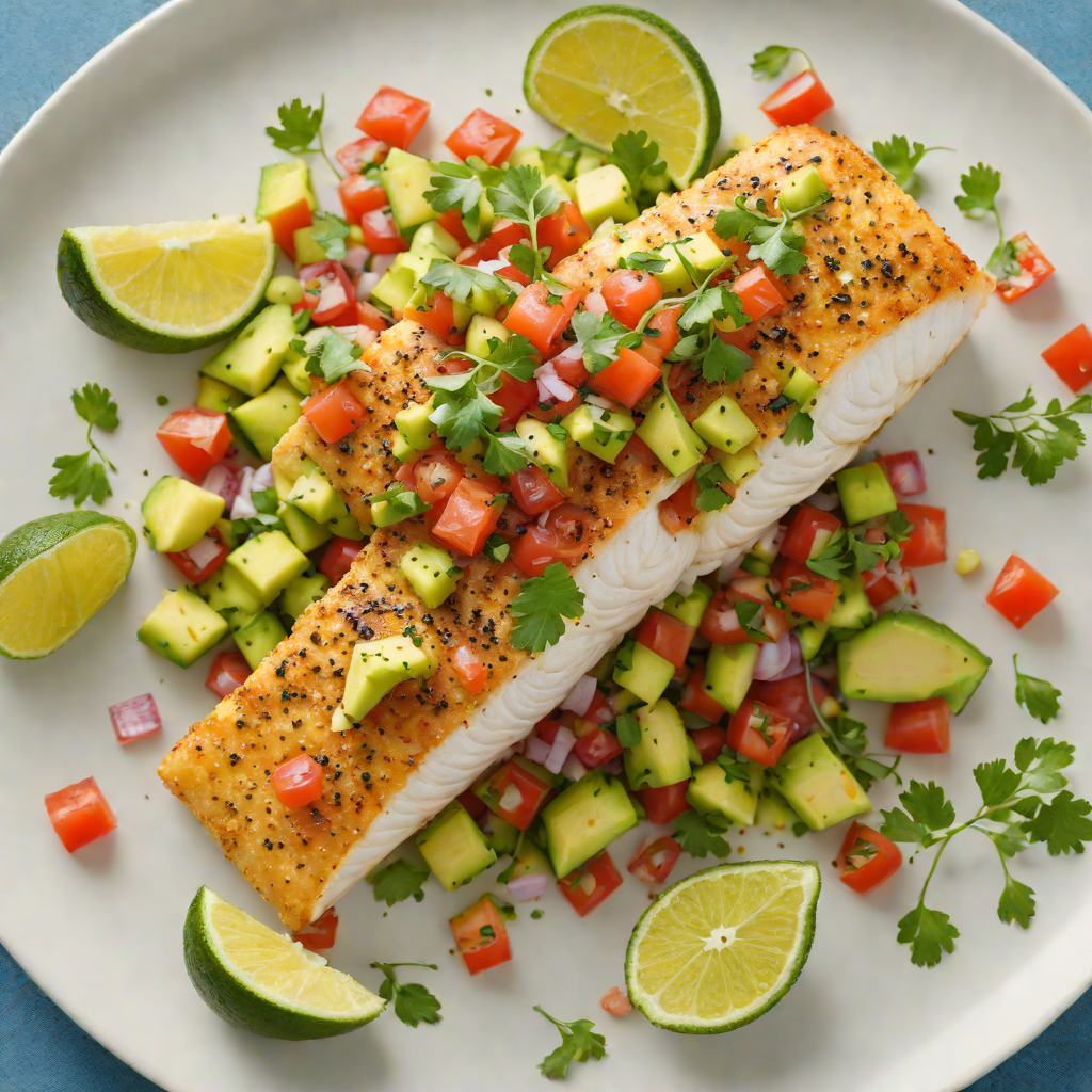 Baked Cod with Avocado-Tomato Salsa