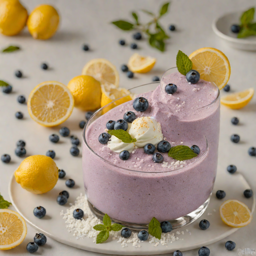 Frozen Blueberry-Lemon Smoothie with Greek Yogurt