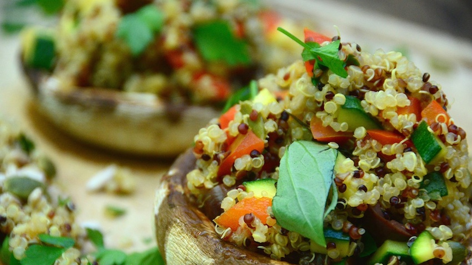 Stuffed Quinoa Mushrooms