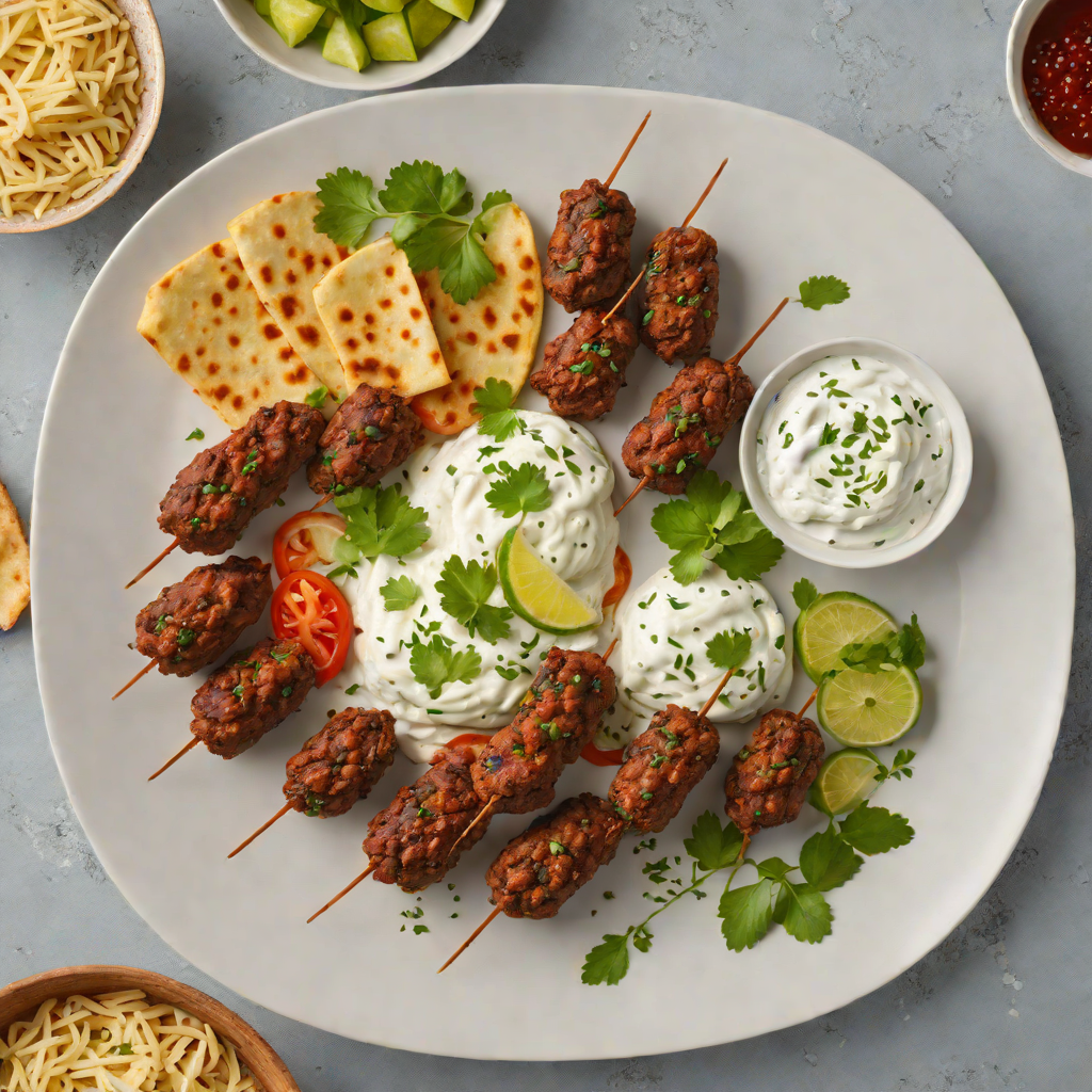 Spiced Beef Koftas with Tzatziki and Warm Pita