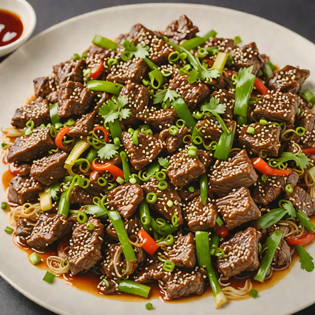 Stir-Fried Chinese Black Pepper Beef with Scallions
