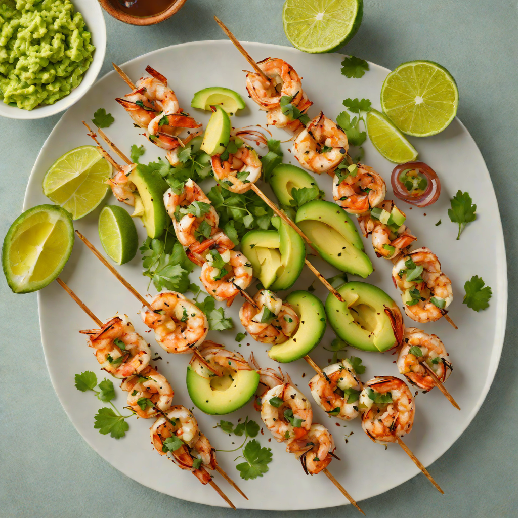 Grilled Ginger-Lime Shrimp Skewers with Avocado Salsa