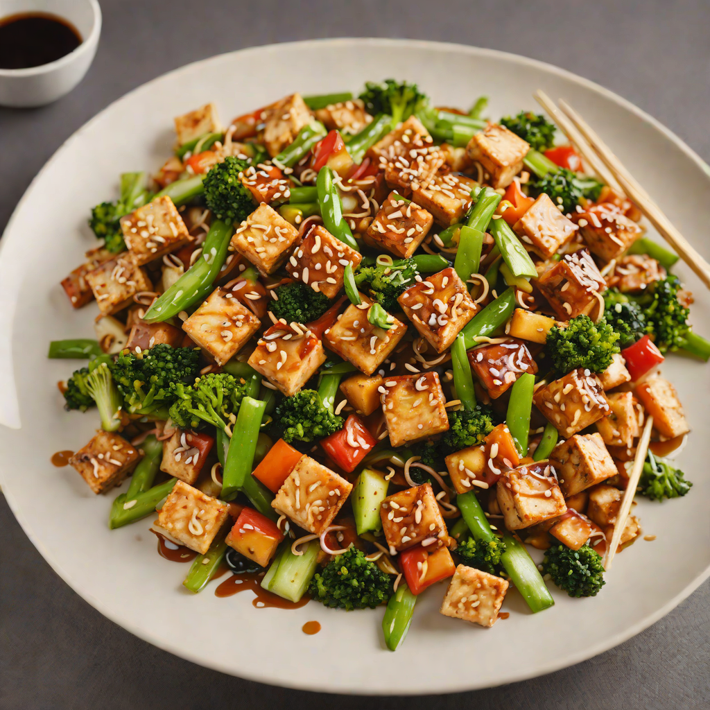 Vegetable Stir-Fry with Tofu and Garlic Soy Glaze