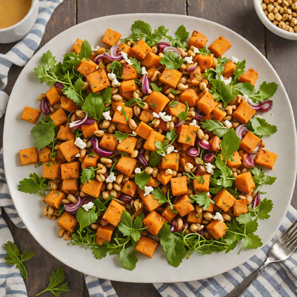 Roasted No-Salt Sweet Potato and Chickpea Salad