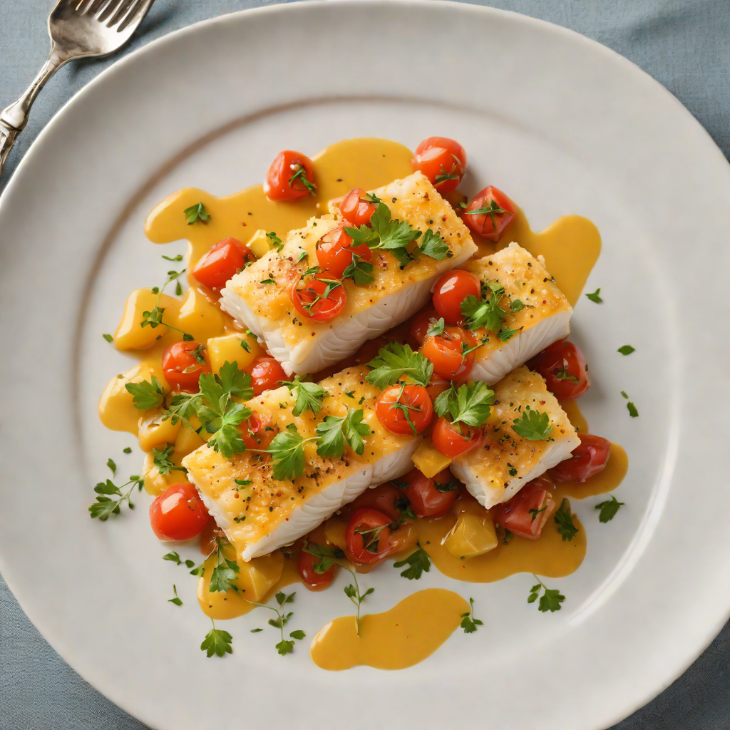 Baked Cod with Saffron-Infused Tomato Sauce