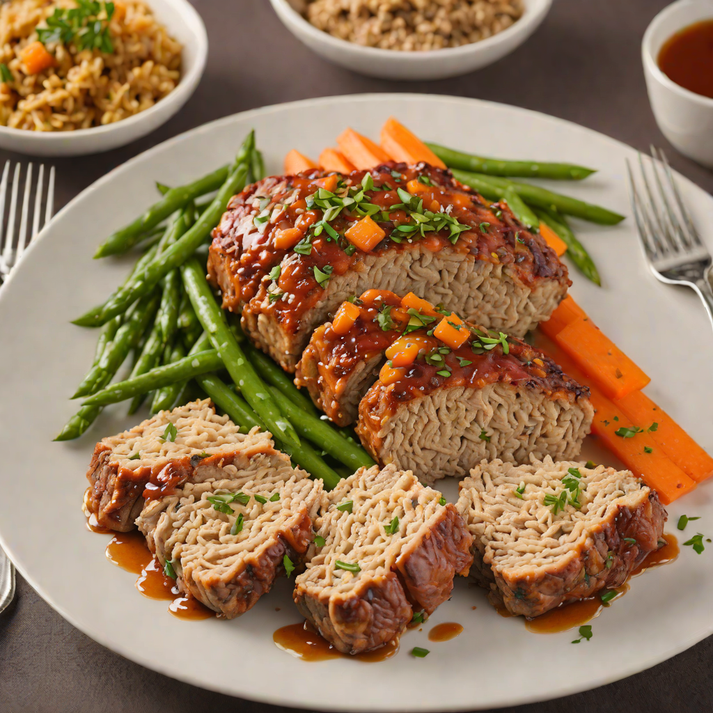 Honey-Glazed Turkey Meatloaf with Roasted Carrots and Green Beans