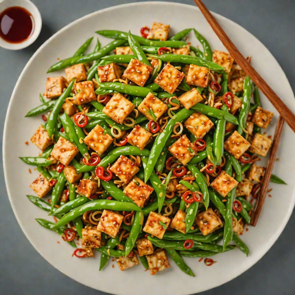 Hunan-Style Spicy Tofu and Green Bean Stir-Fry