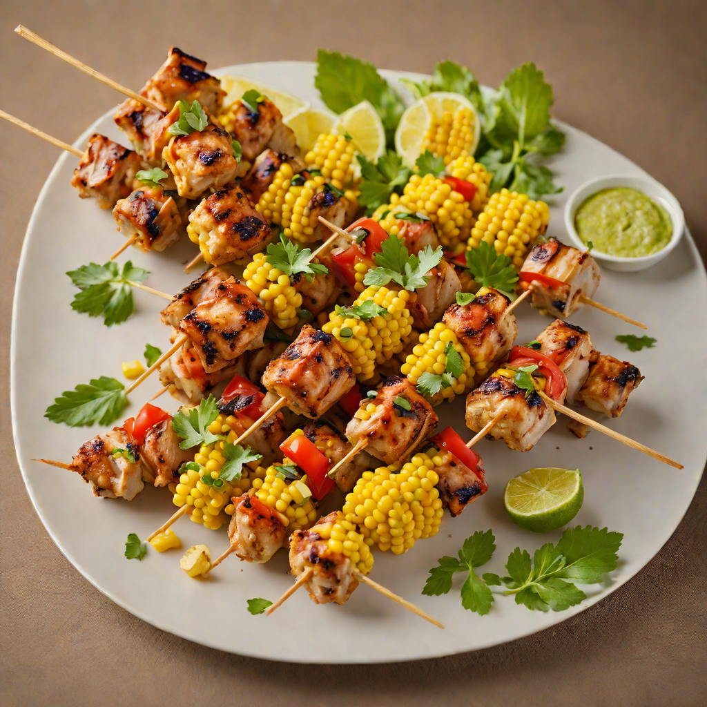 Chesterfield-Style Grilled Chicken and Sweet Corn Skewers