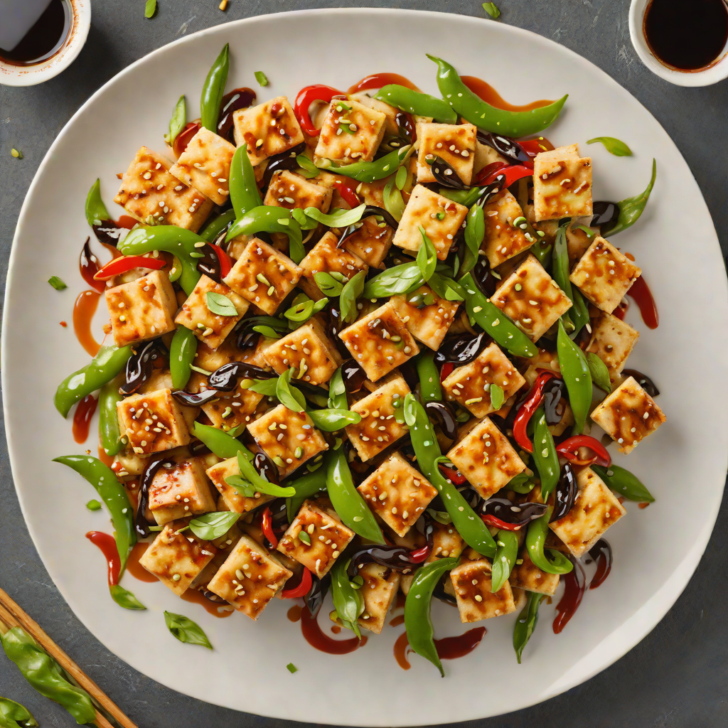Stir-Fried Tofu with Shishito Peppers and Garlic Soy Sauce