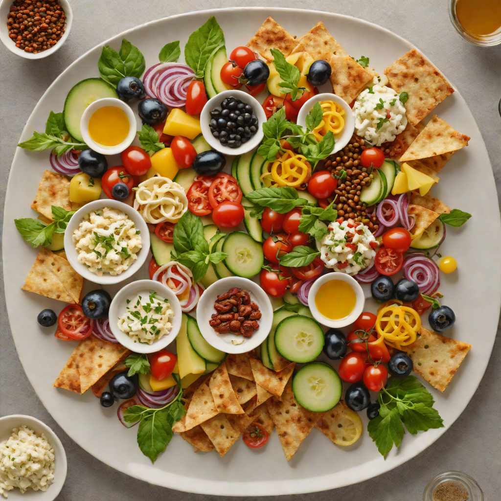 Playful Layered Mediterranean Mezze Platter