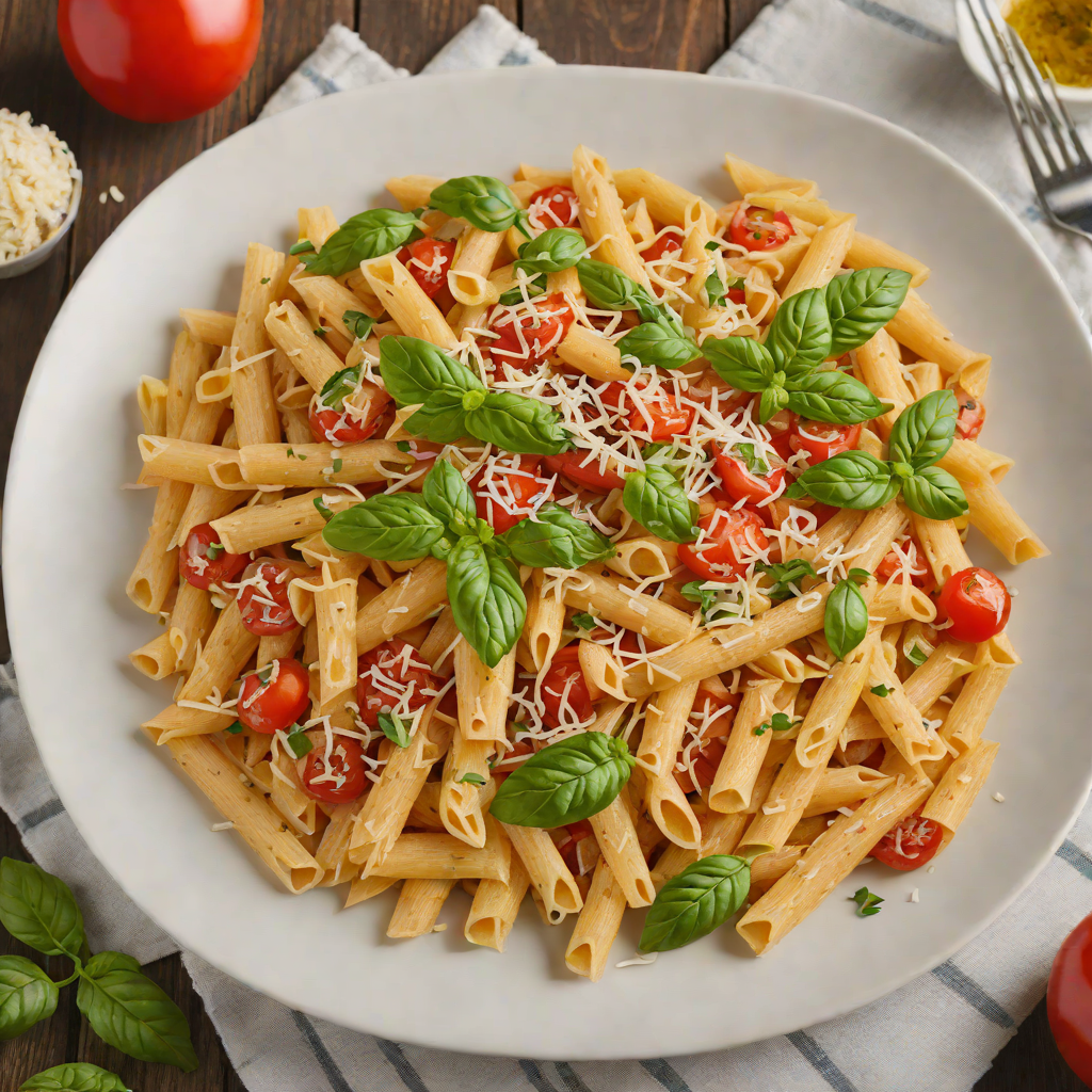 One-Pot Tomato and Basil Penne with Garlic and Parmesan