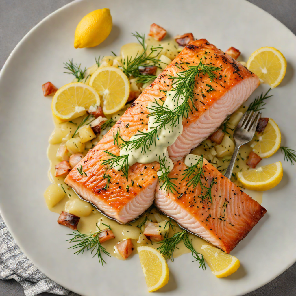 Seared Pan-Roasted Salmon with Lemon-Dill Sauce
