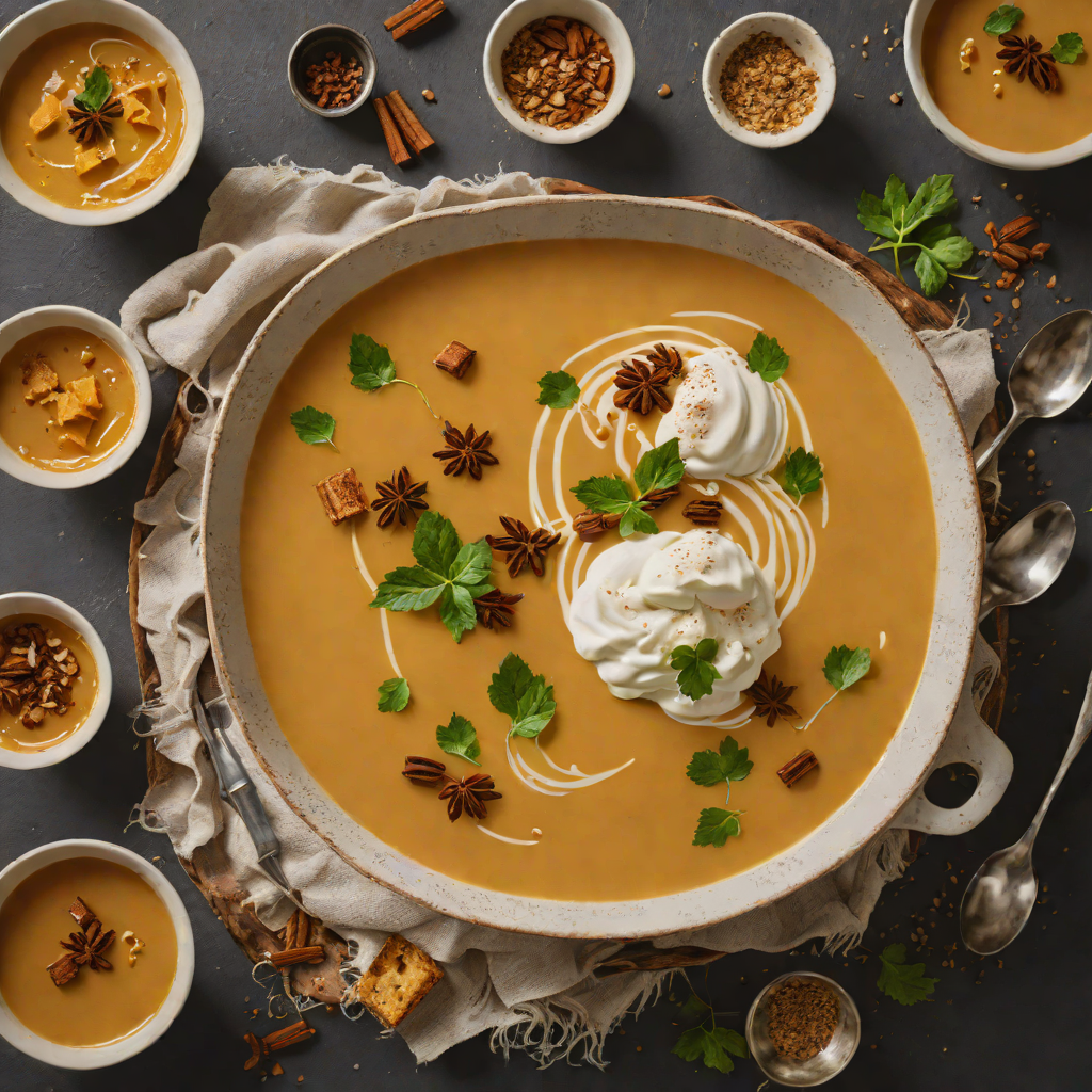 Maple-Spiced Pumpkin Soup with Whiskey Cream