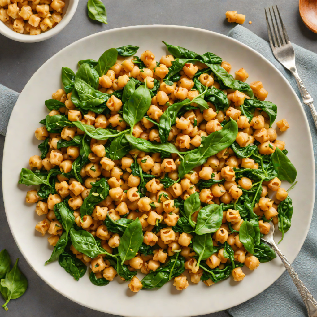 Quick Stir-Fried Chickpeas with Garlic and Spinach