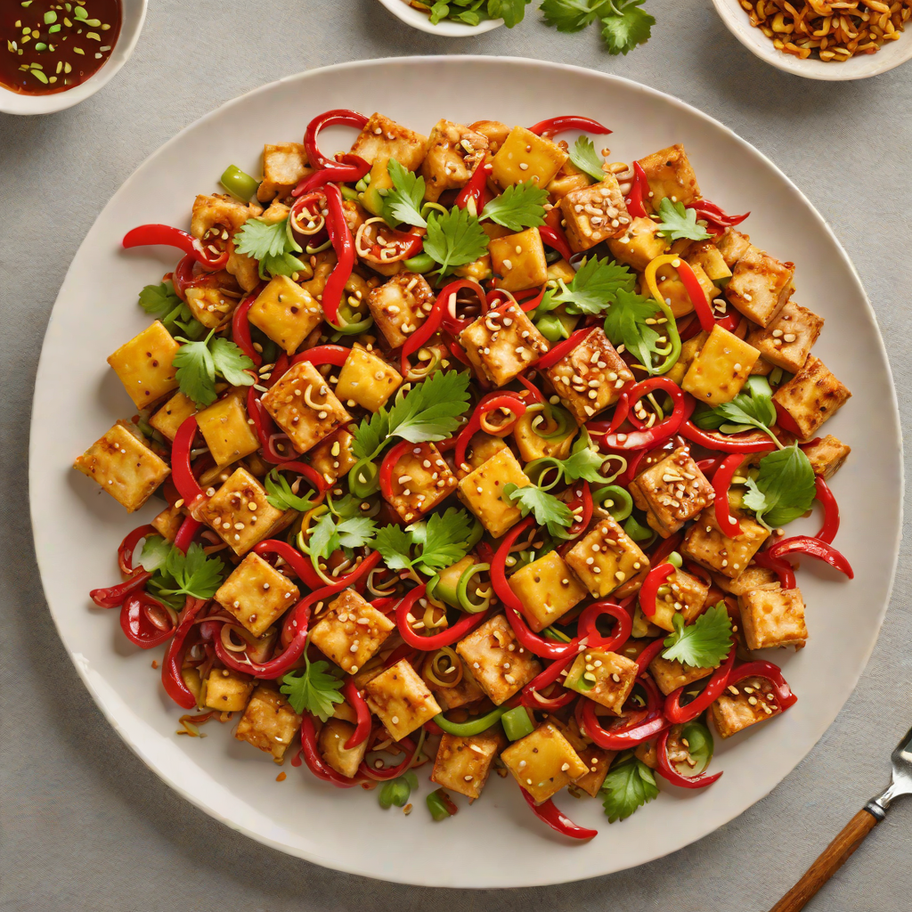 Sichuan-Inspired Spicy Tofu Stir Fry with Garlic and Bell Peppers