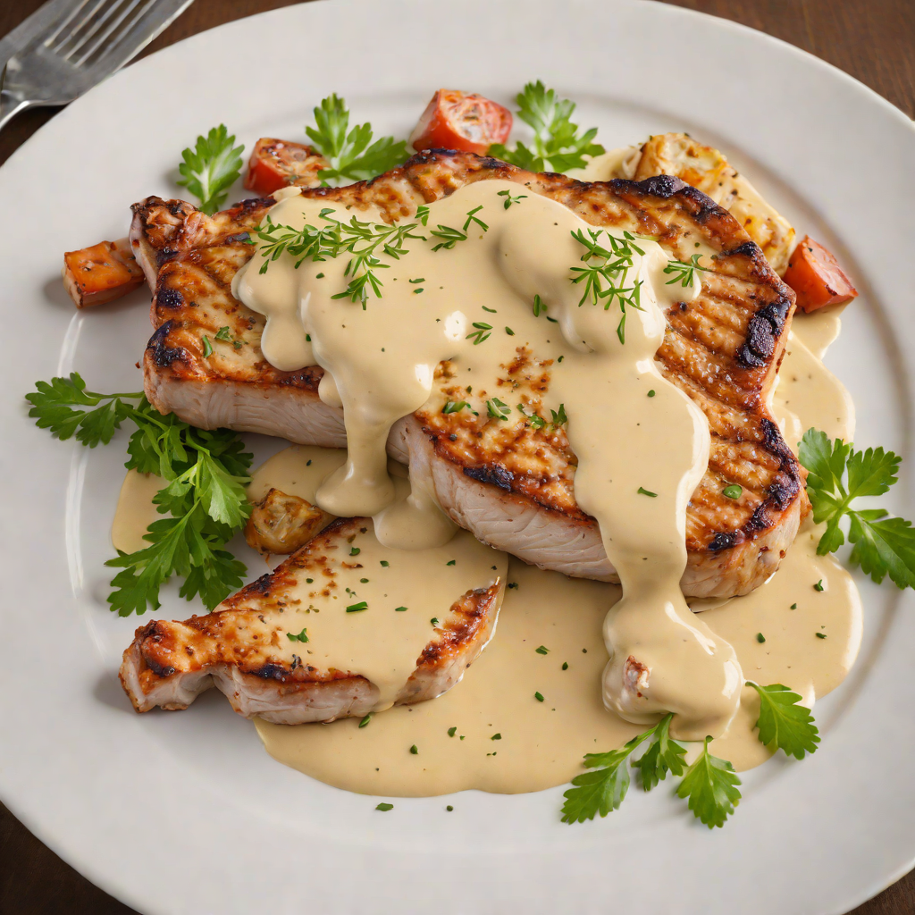 Pan-Seared Pork Chops with Festus Mustard Cream Sauce
