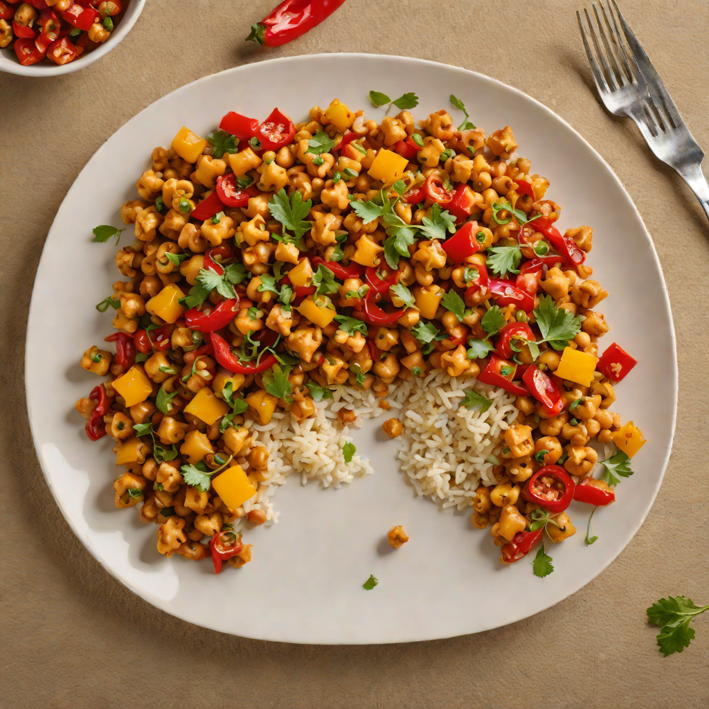 Stir-Fried Spiced Chickpeas with Roasted Bell Peppers