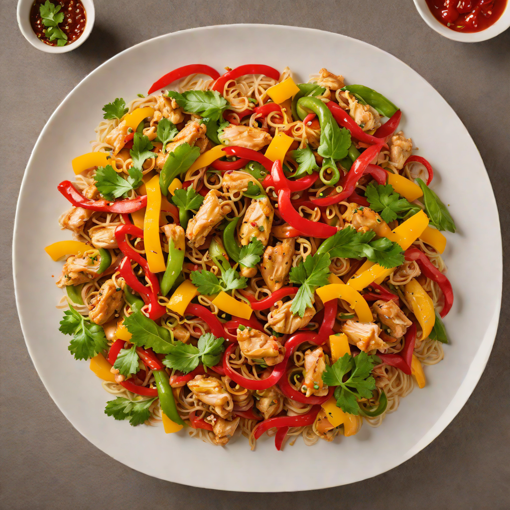 Spicy Webbed Chicken Stir-Fry with Bell Peppers