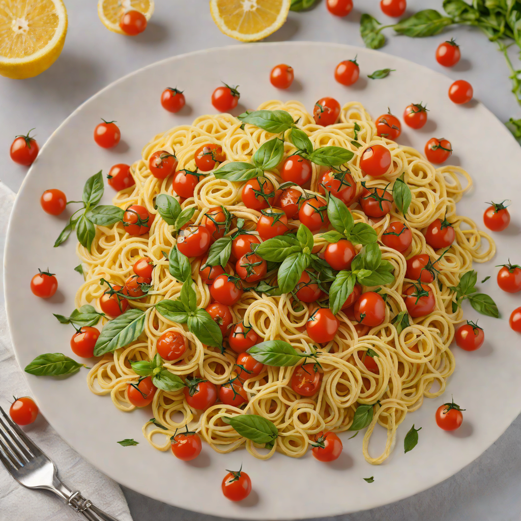 Brand New Day Lemon Basil Pasta with Roasted Cherry Tomatoes