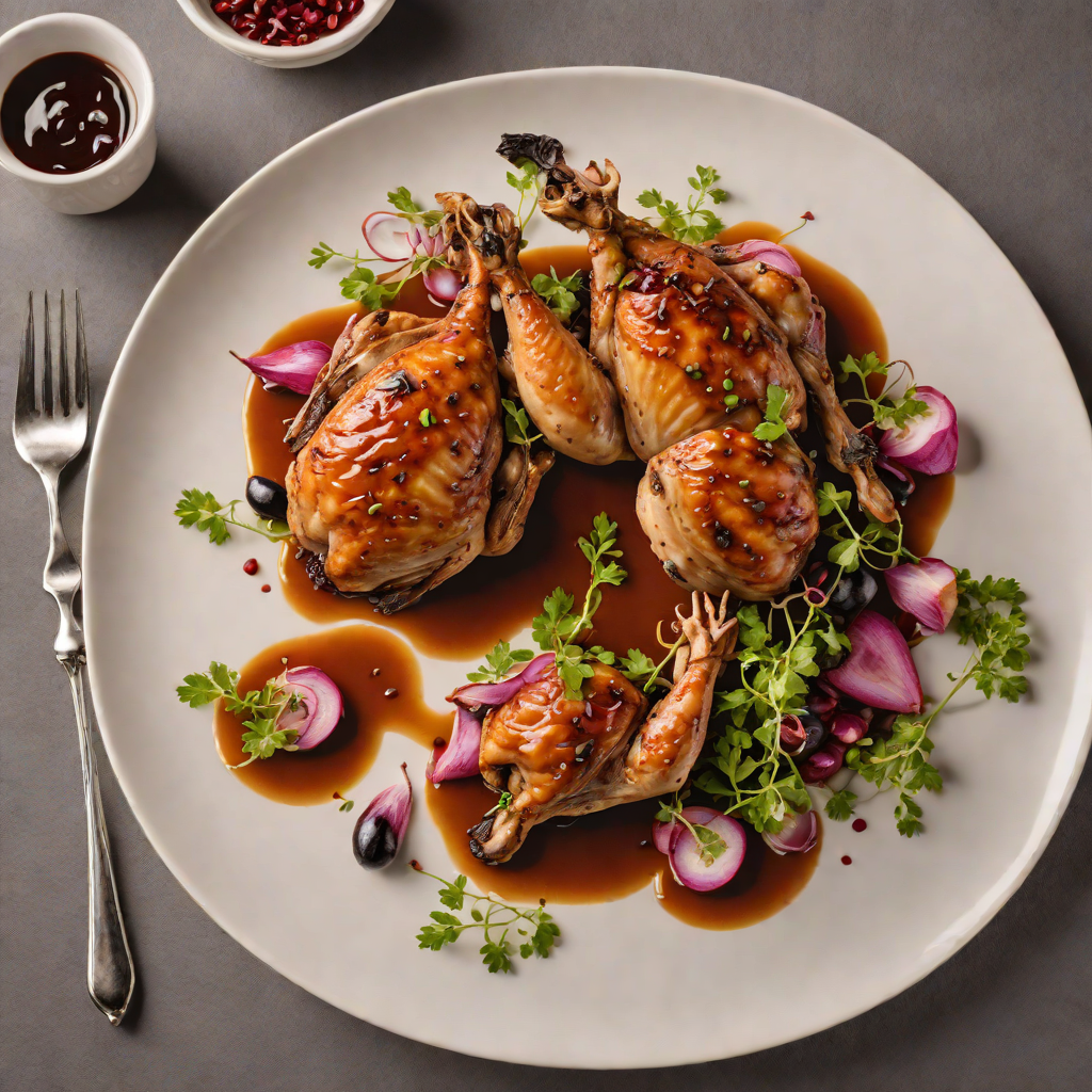 Pan-Roasted Quail with Prickly Pear Glaze and Charred Onions