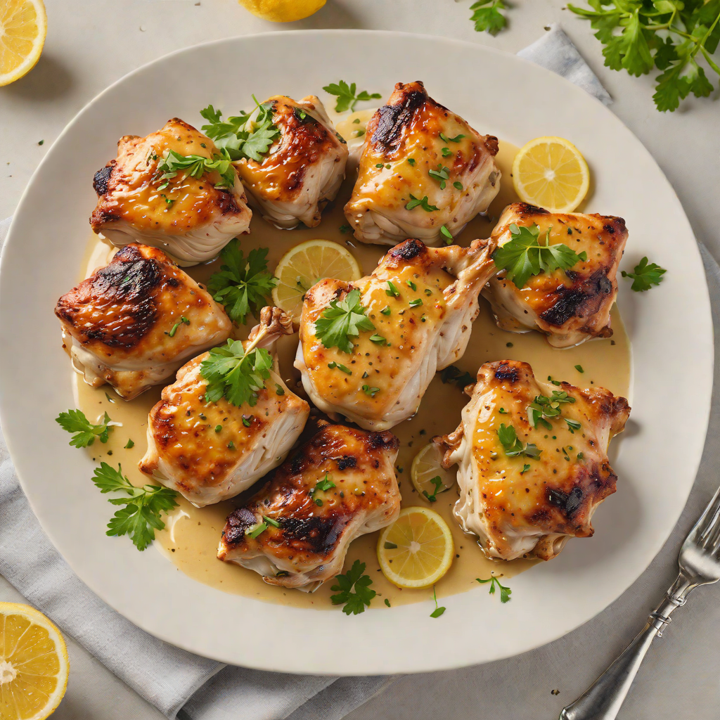 Pan-Roasted Chicken Thighs with Garlic Lemon Sauce