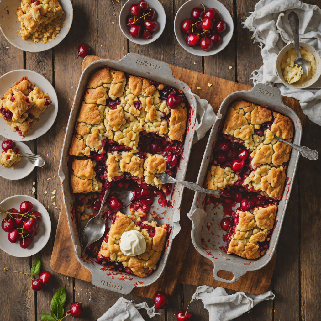 Simple Cherry Dump Cake with Cake Mix and Butter