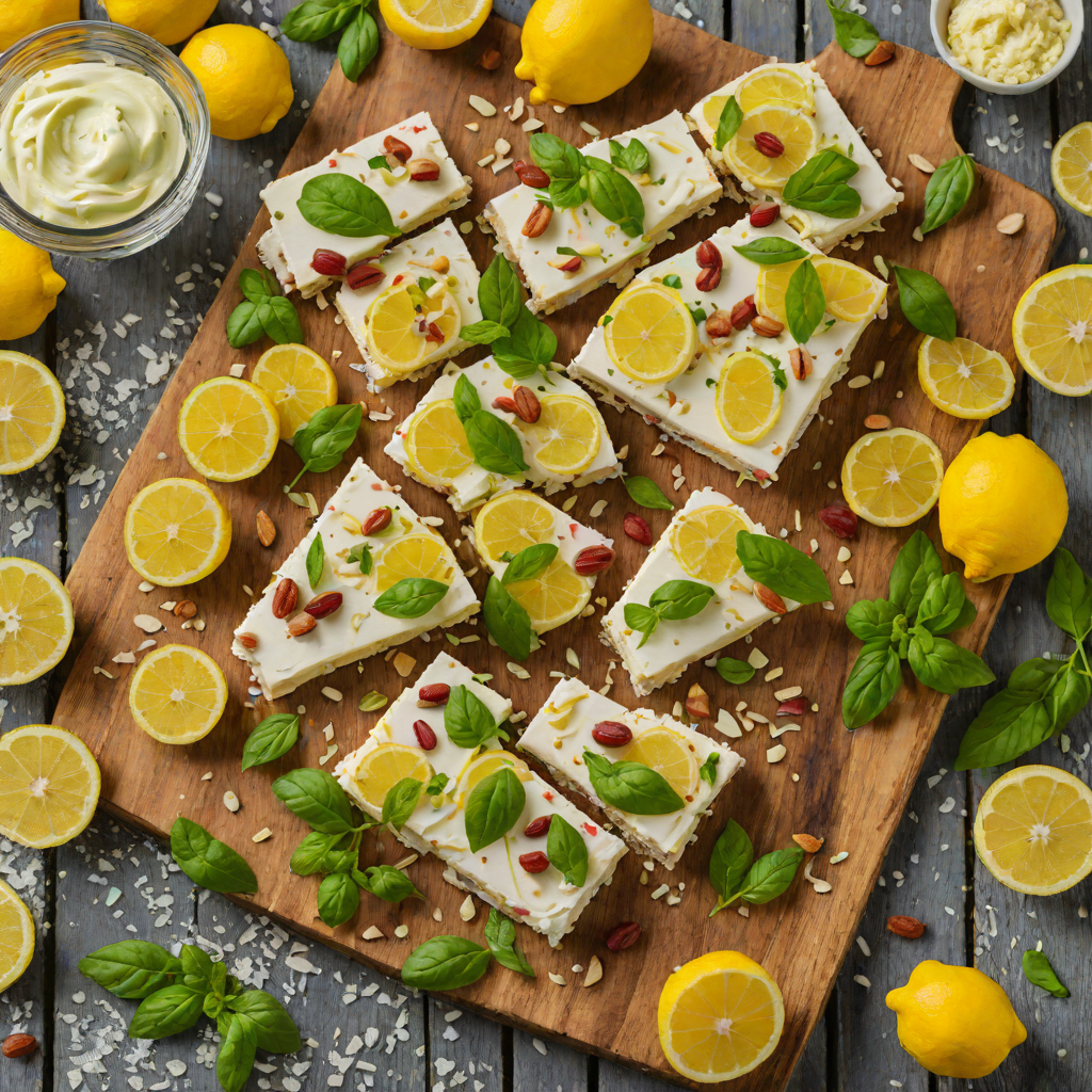 No-Bake Lemon Basil Frozen Yogurt Bark