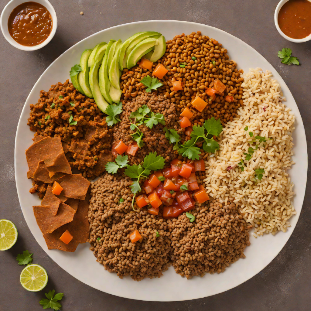 Ethiopian-Inspired Vegan Injera Platter with Lentil Stew