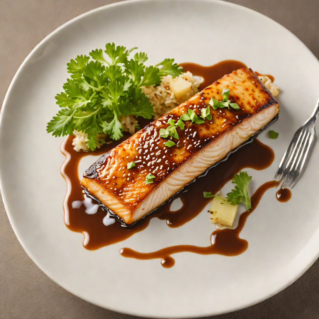 Pan-Seared Miso-Glazed Black Cod with Ginger-Soy Reduction
