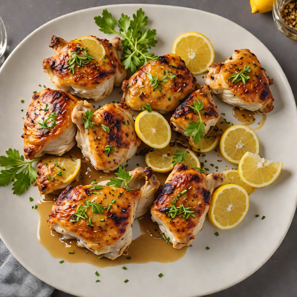Pan-Seared Lemon Garlic Chicken Thighs with Crispy Skin
