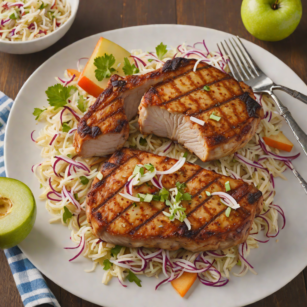 Festus-Style Grilled Pork Chops with Missouri Apple Slaw