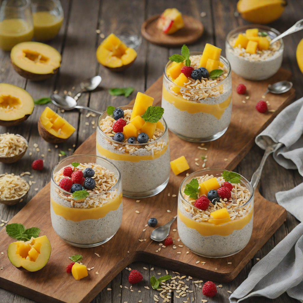 Half-Sweet Mango and Coconut Chia Pudding Parfait